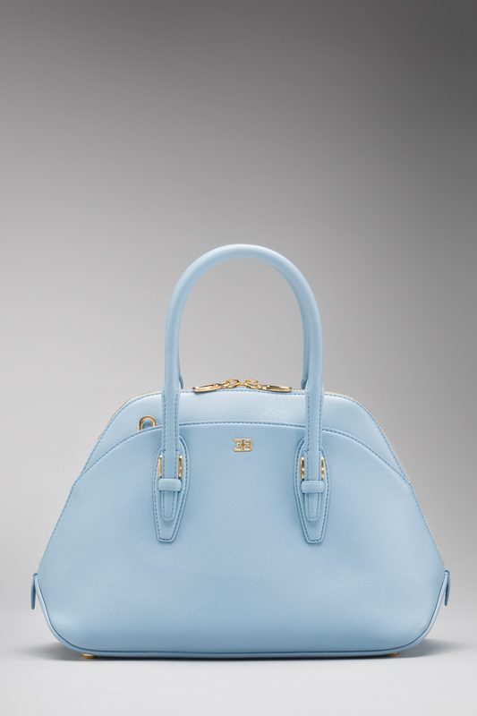 LIGHT BLUE SMALL LADY BAG IN CALF LEATHER